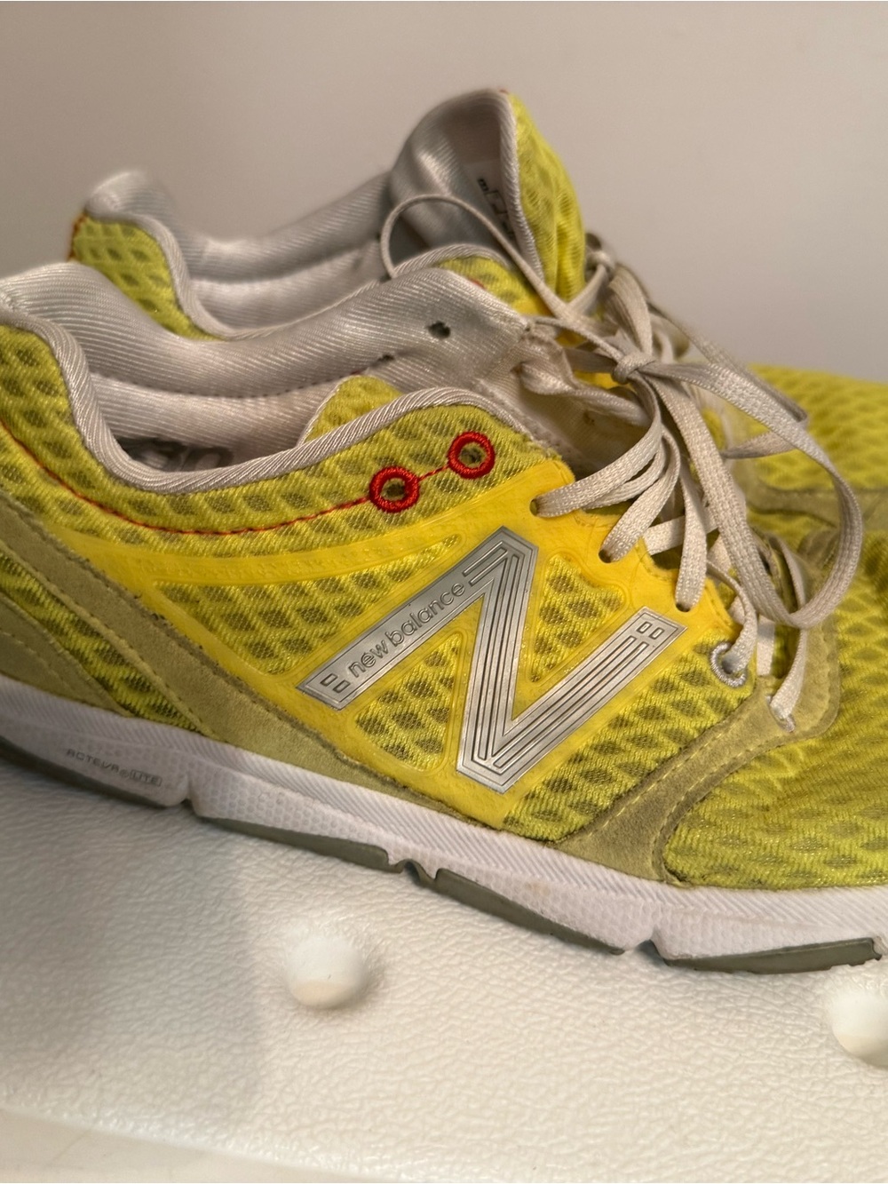 New Balance women Yellow Mesh Athletic Sneakers